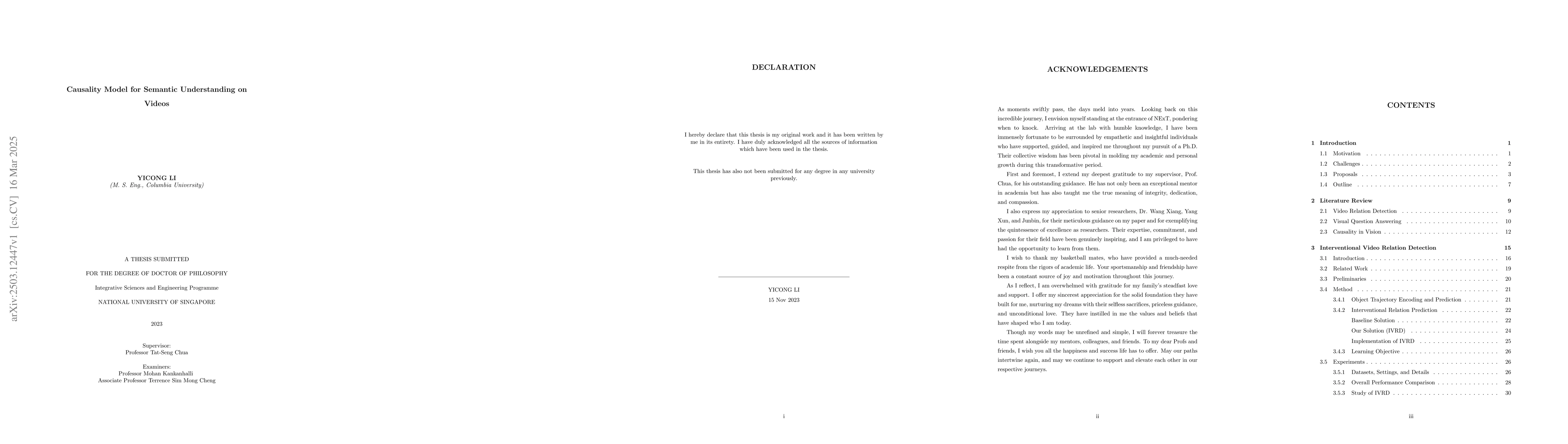 Thumbnail for Causality Model for Semantic Understanding on Videos