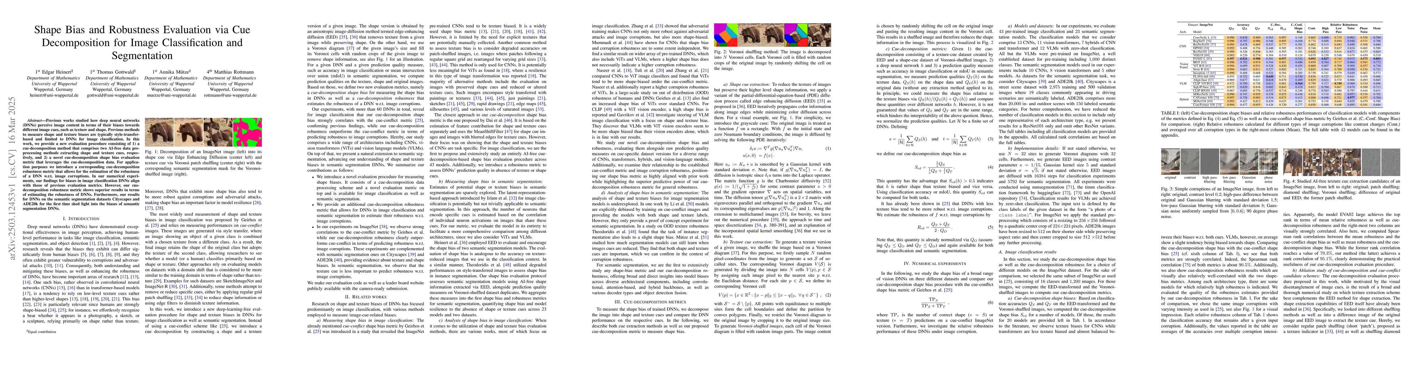 Thumbnail for Shape Bias and Robustness Evaluation via Cue Decomposition for Image
  Classification and Segmentation
