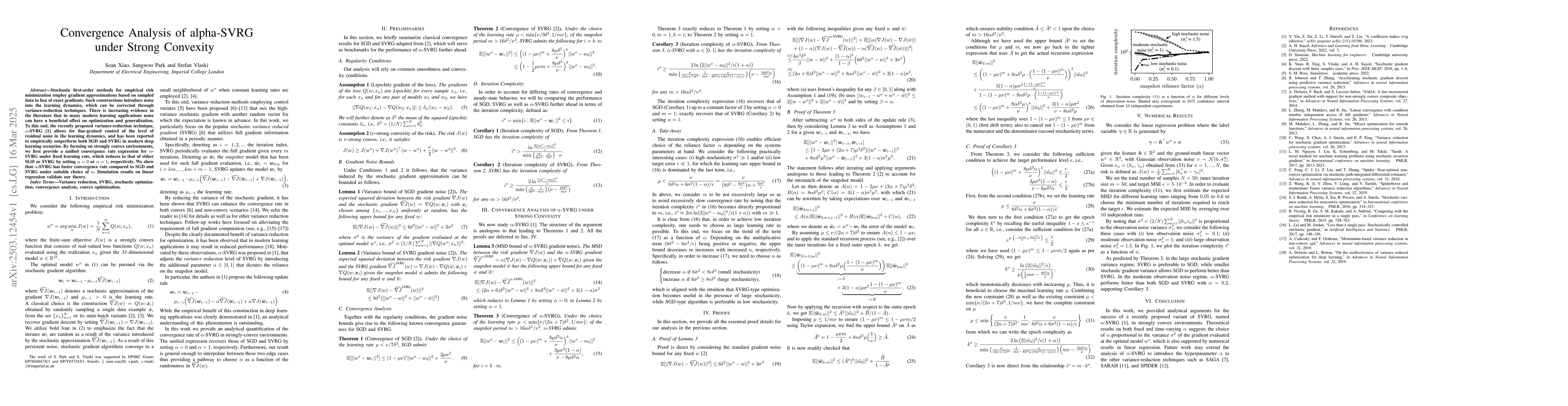 Thumbnail for Convergence Analysis of alpha-SVRG under Strong Convexity