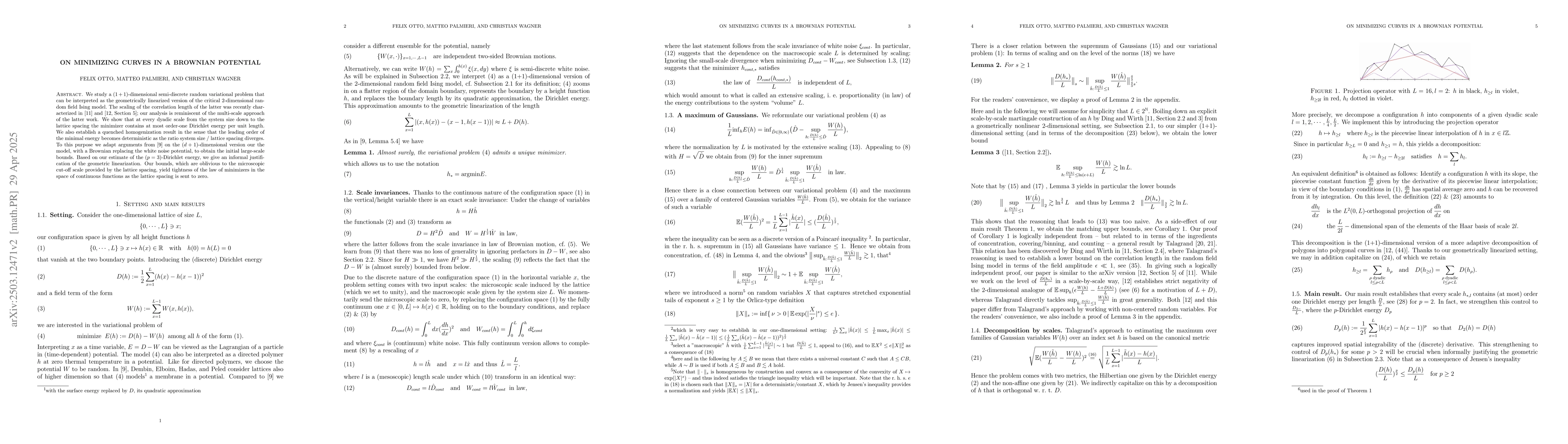 Thumbnail for On minimizing curves in a Brownian potential