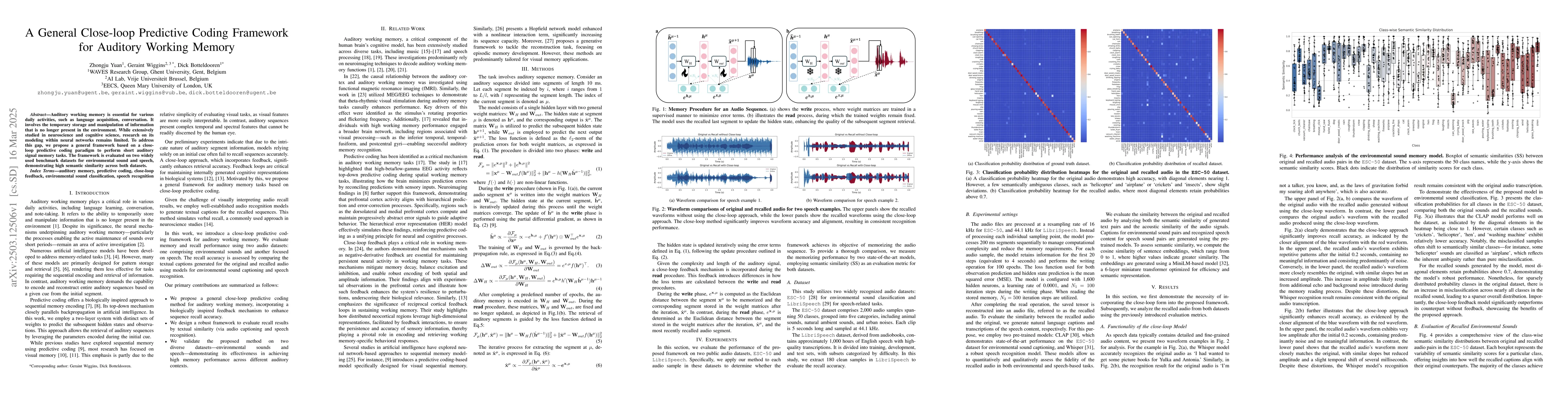 Thumbnail for A General Close-loop Predictive Coding Framework for Auditory Working
  Memory