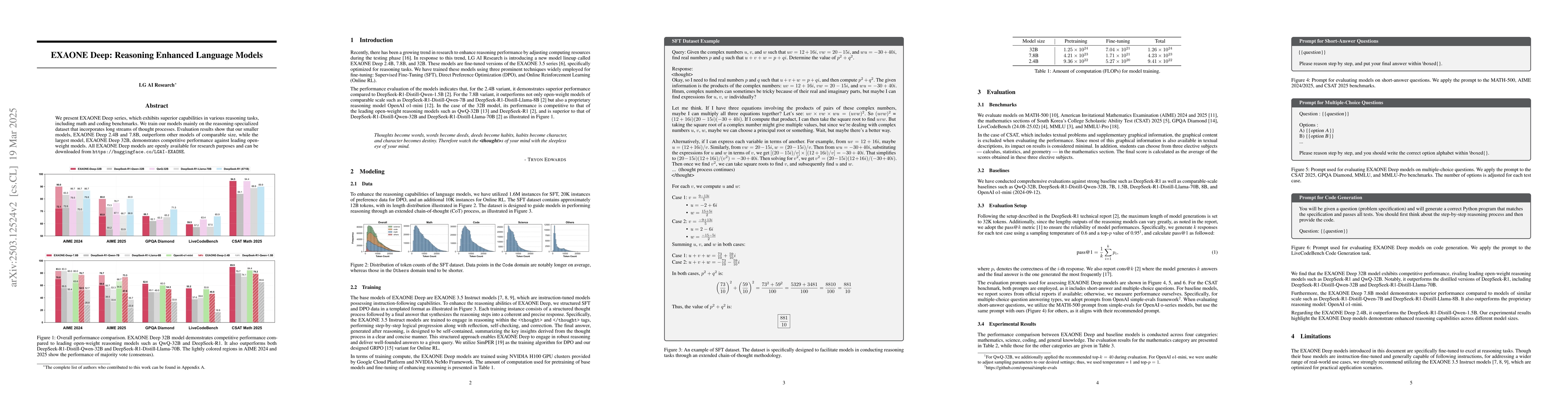 Thumbnail for EXAONE Deep: Reasoning Enhanced Language Models