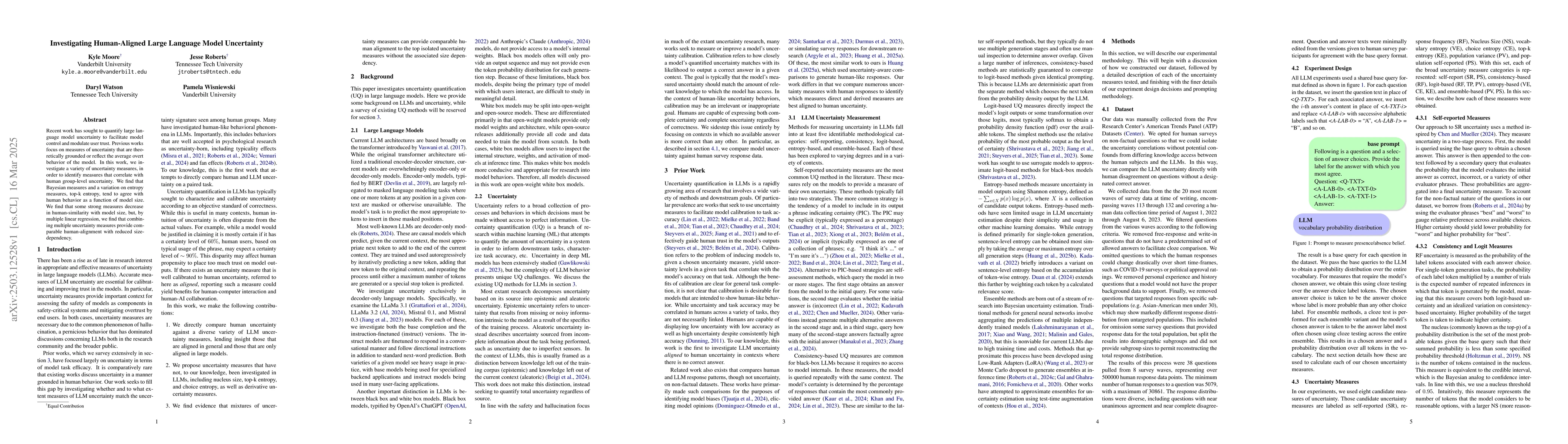 Thumbnail for Investigating Human-Aligned Large Language Model Uncertainty