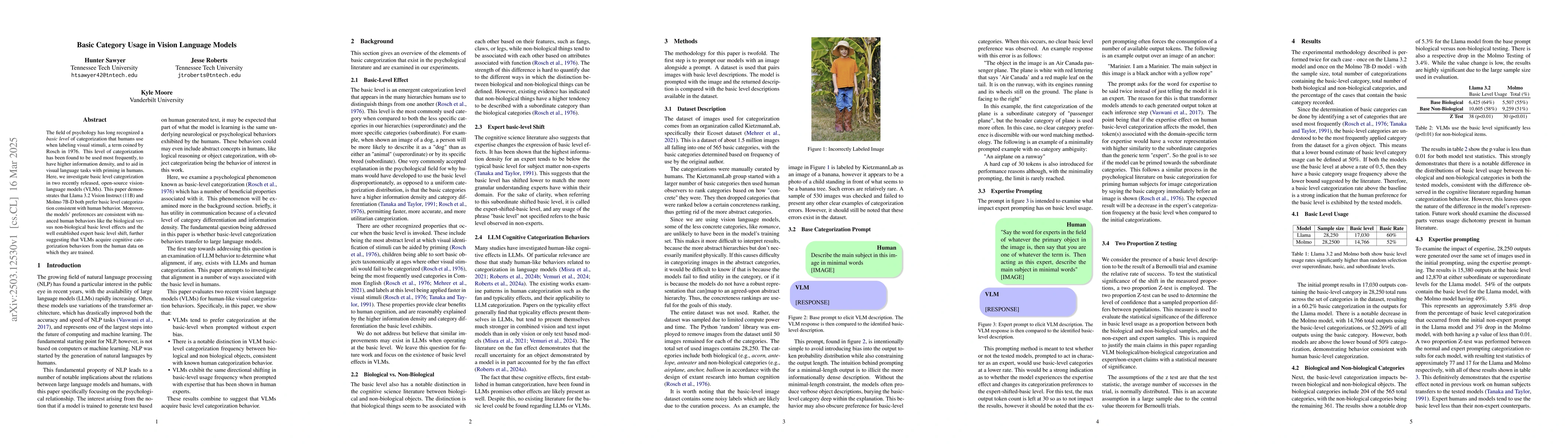 Thumbnail for Basic Category Usage in Vision Language Models