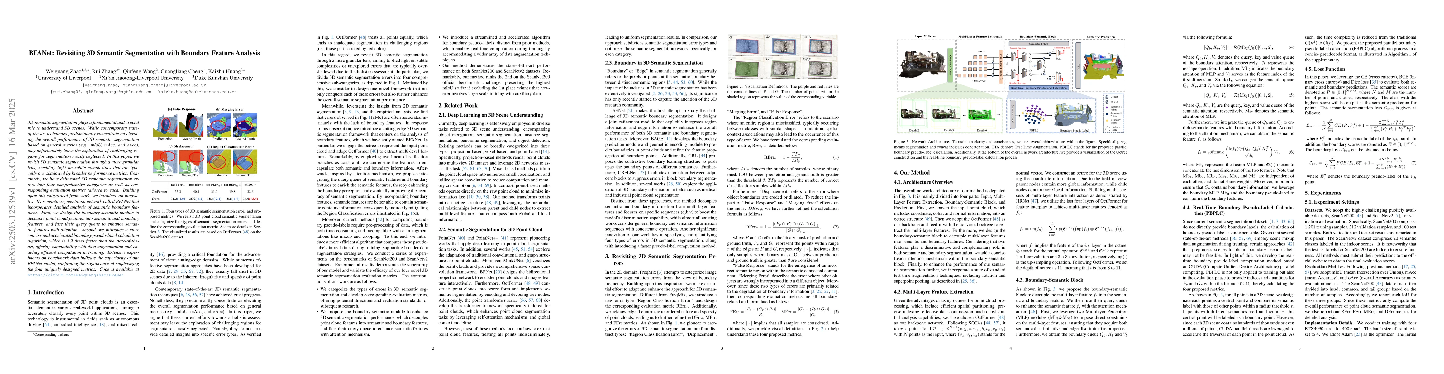 Thumbnail for BFANet: Revisiting 3D Semantic Segmentation with Boundary Feature
  Analysis