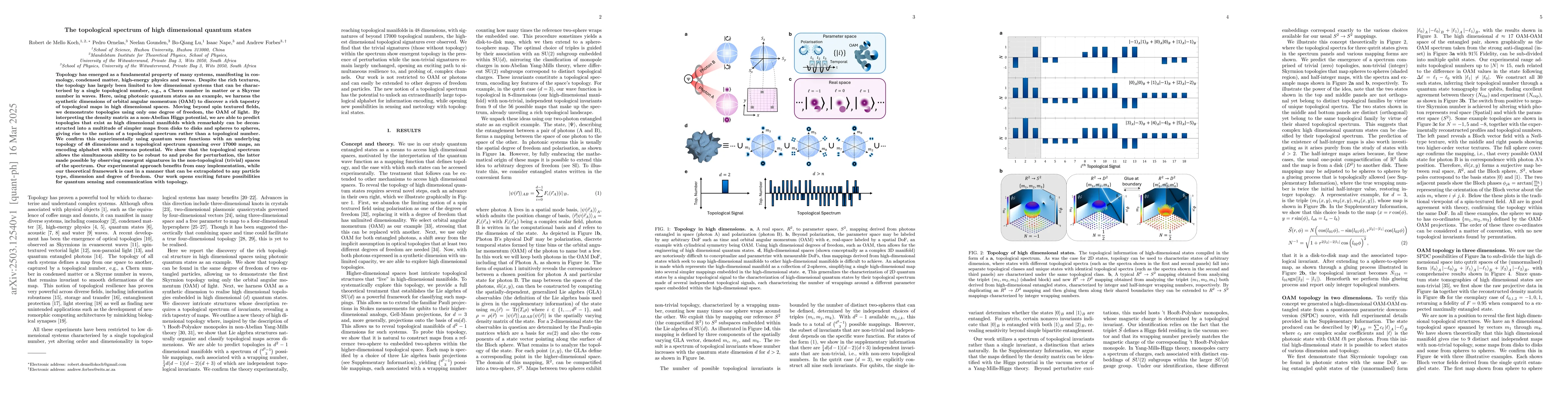 Thumbnail for The topological spectrum of high dimensional quantum states