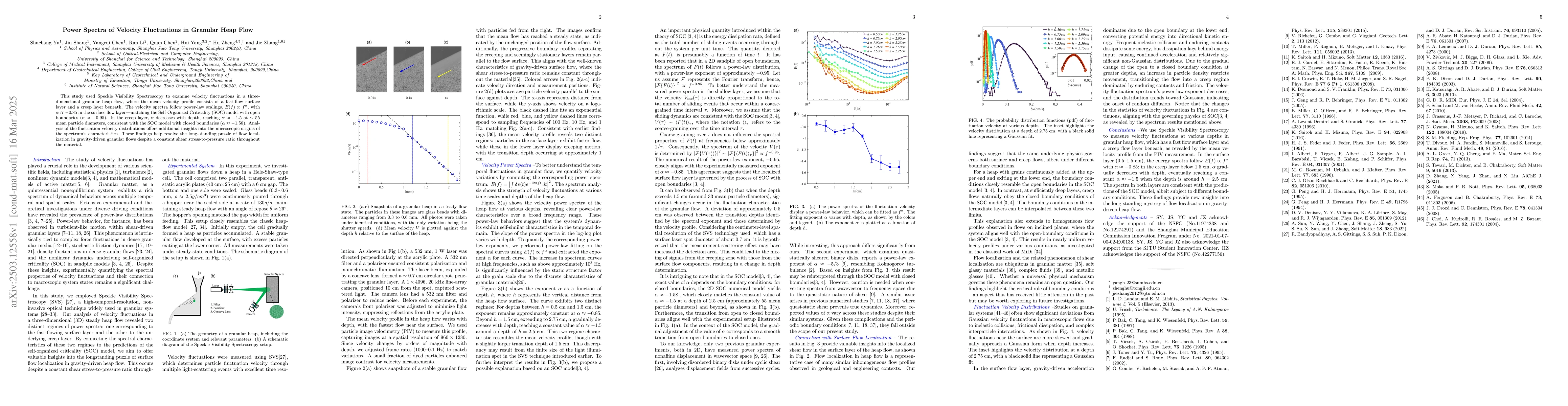 Thumbnail for Power Spectra of Velocity Fluctuations in Granular Heap Flow