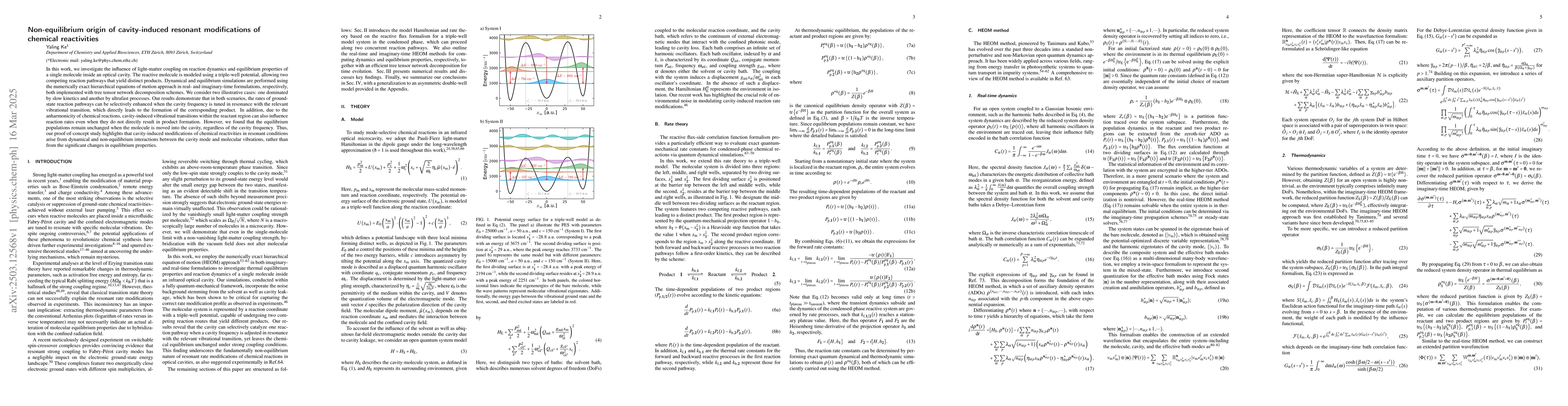 Thumbnail for Non-equilibrium origin of cavity-induced resonant modifications of
  chemical reactivities