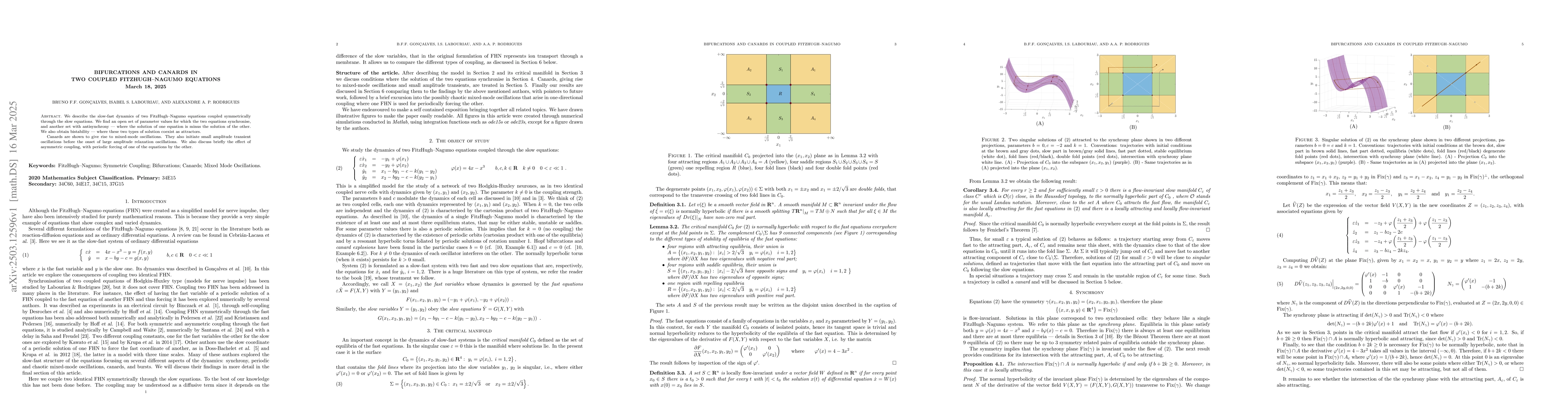 Thumbnail for Bifurcations and canards in two coupled FitzHugh--Nagumo equations