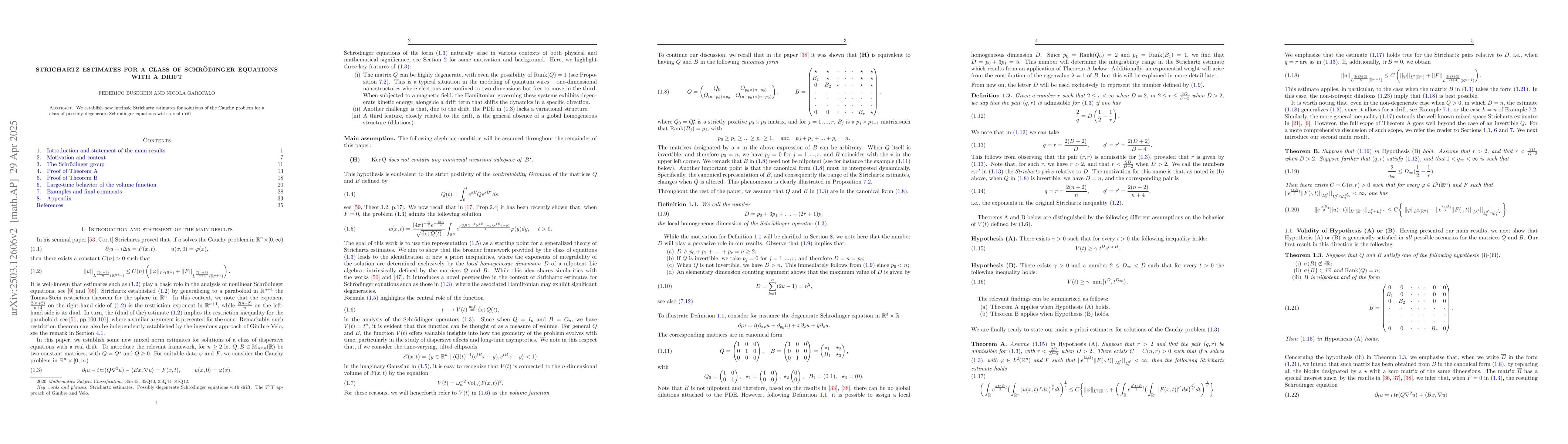 Thumbnail for Strichartz estimates for a class of Schrödinger equations with a drift