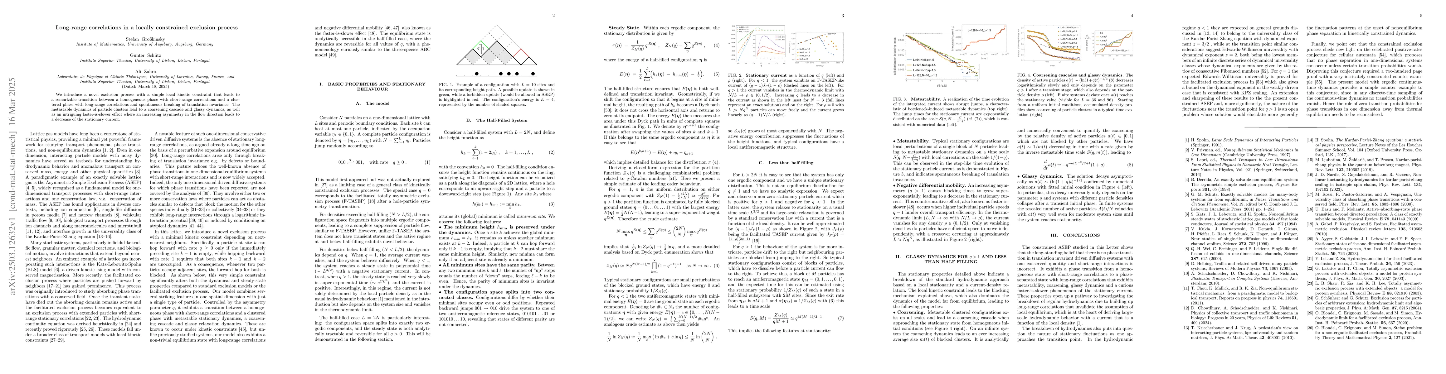 Thumbnail for Long-range correlations in a locally constrained exclusion process