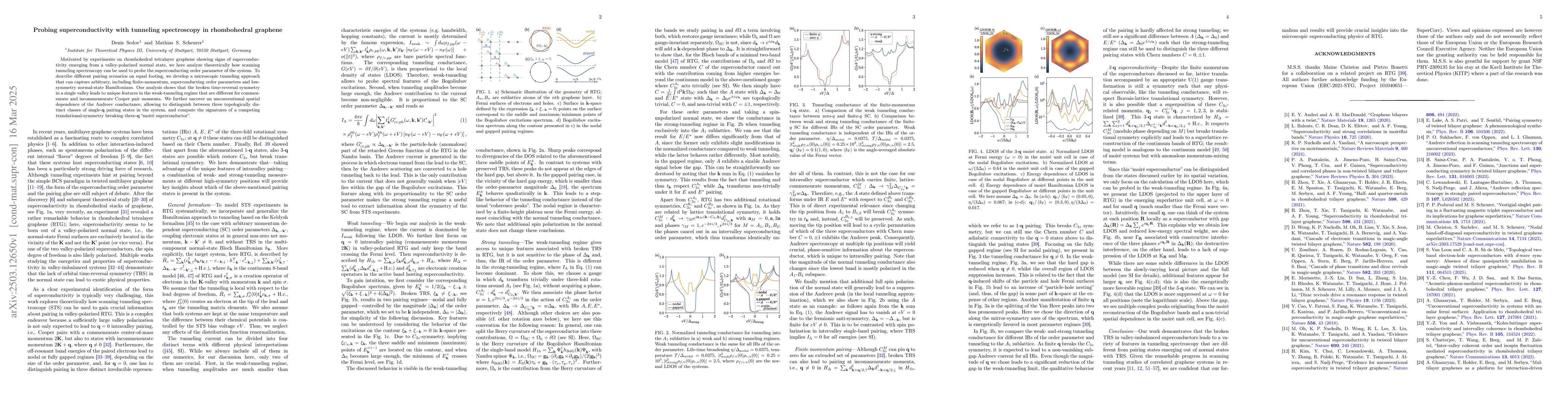 Thumbnail for Probing superconductivity with tunneling spectroscopy in rhombohedral
  graphene
