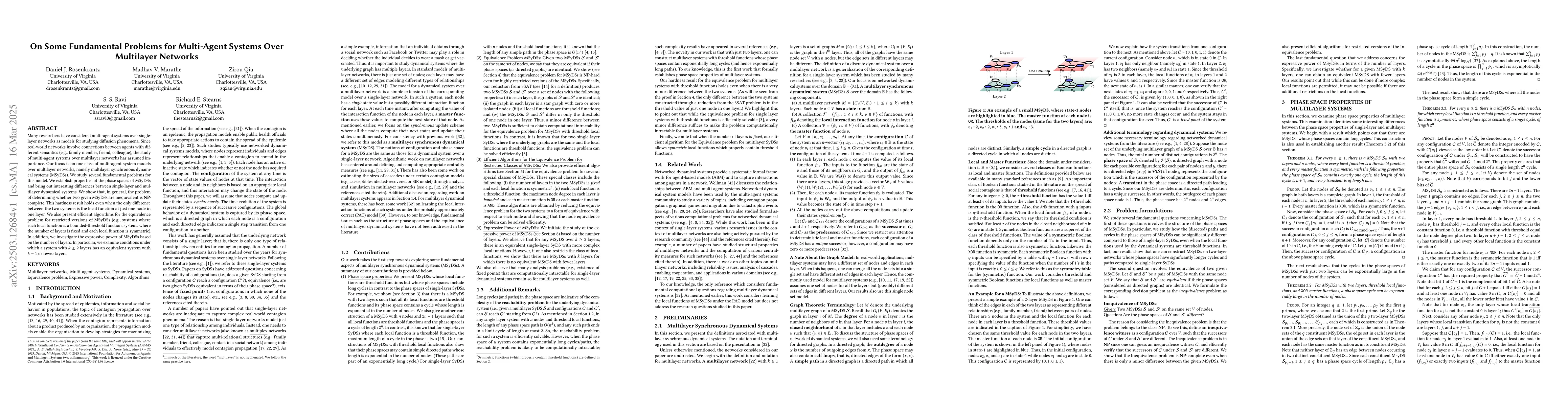 Thumbnail for On Some Fundamental Problems for Multi-Agent Systems Over Multilayer
  Networks