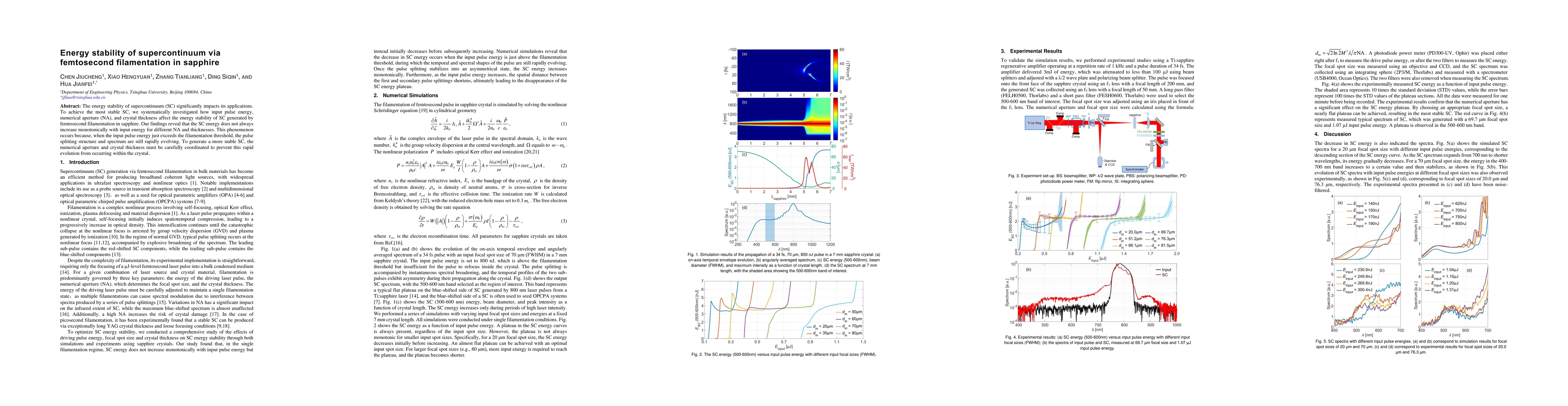 Thumbnail for Energy stability of supercontinuum via femtosecond filamentation in
  sapphire