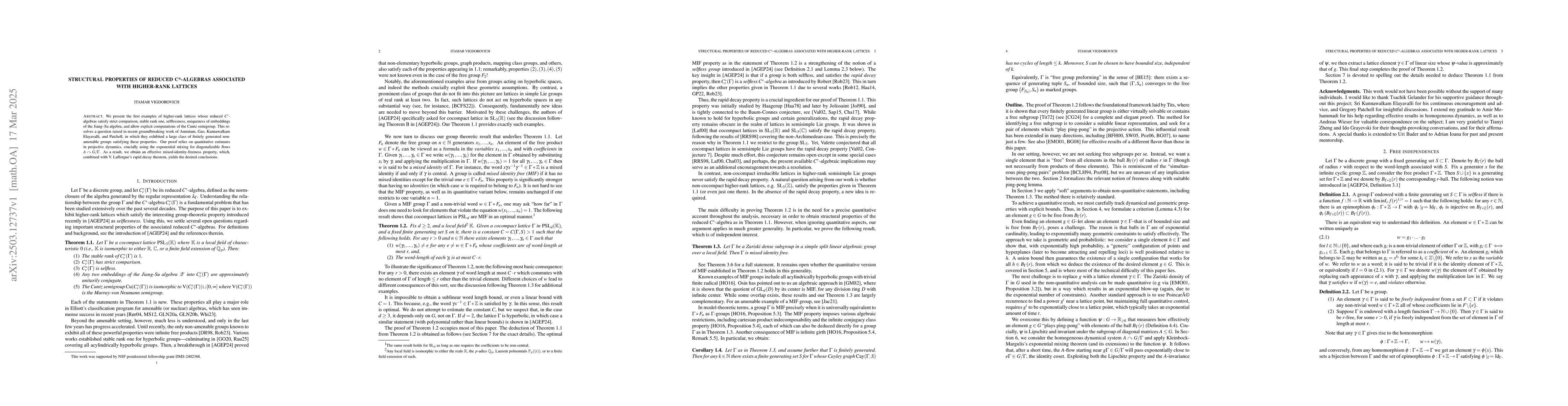 Thumbnail for Structural properties of reduced $C^*$-algebras associated with
  higher-rank lattices