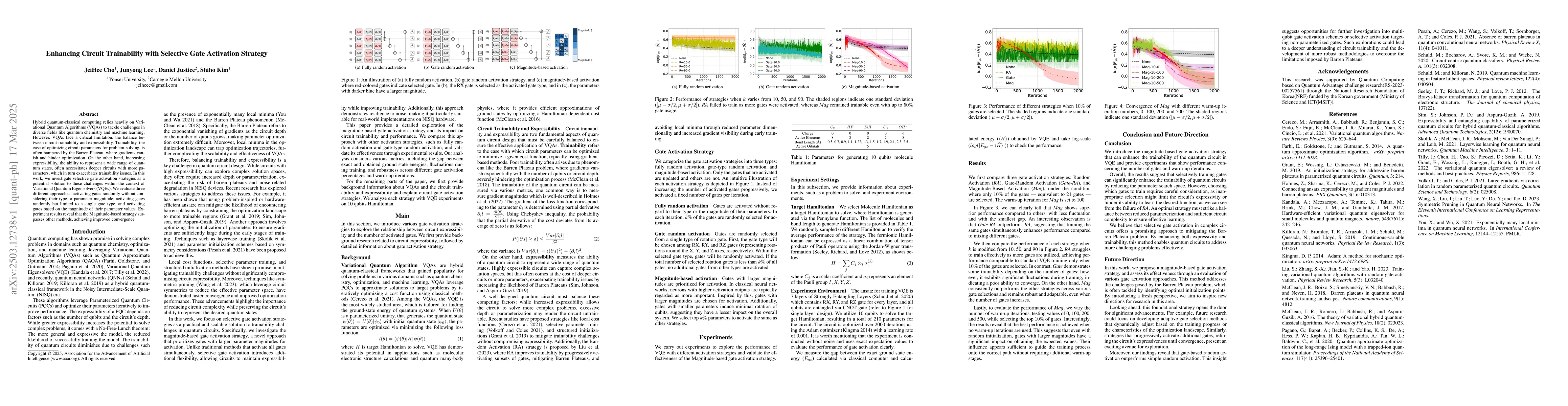 Thumbnail for Enhancing Circuit Trainability with Selective Gate Activation Strategy