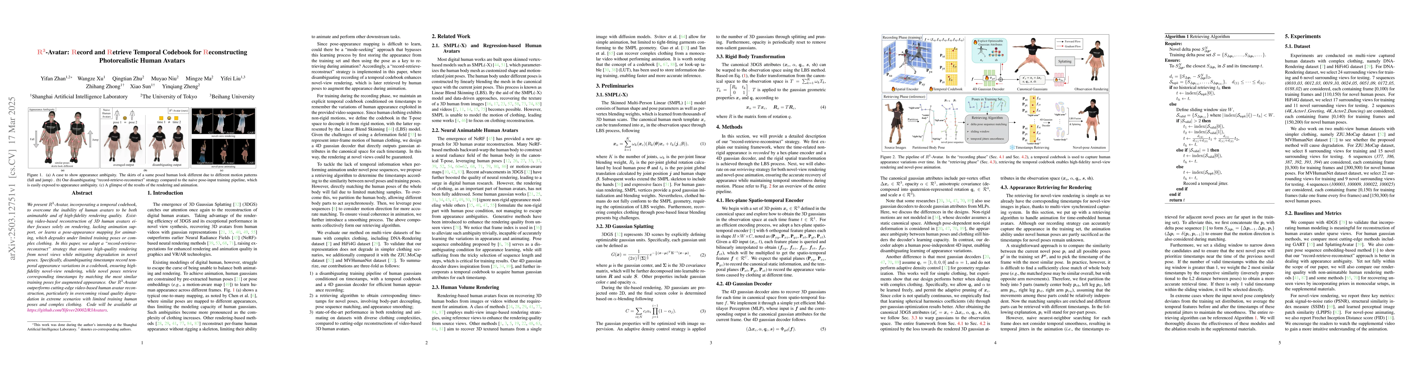 Thumbnail for R3-Avatar: Record and Retrieve Temporal Codebook for Reconstructing
  Photorealistic Human Avatars