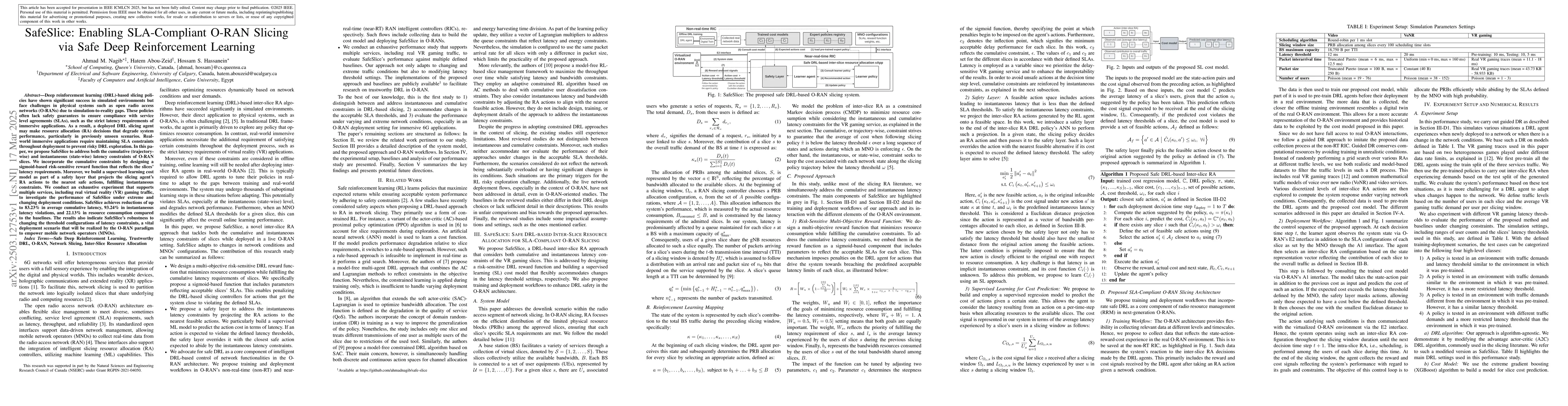 Thumbnail for SafeSlice: Enabling SLA-Compliant O-RAN Slicing via Safe Deep
  Reinforcement Learning