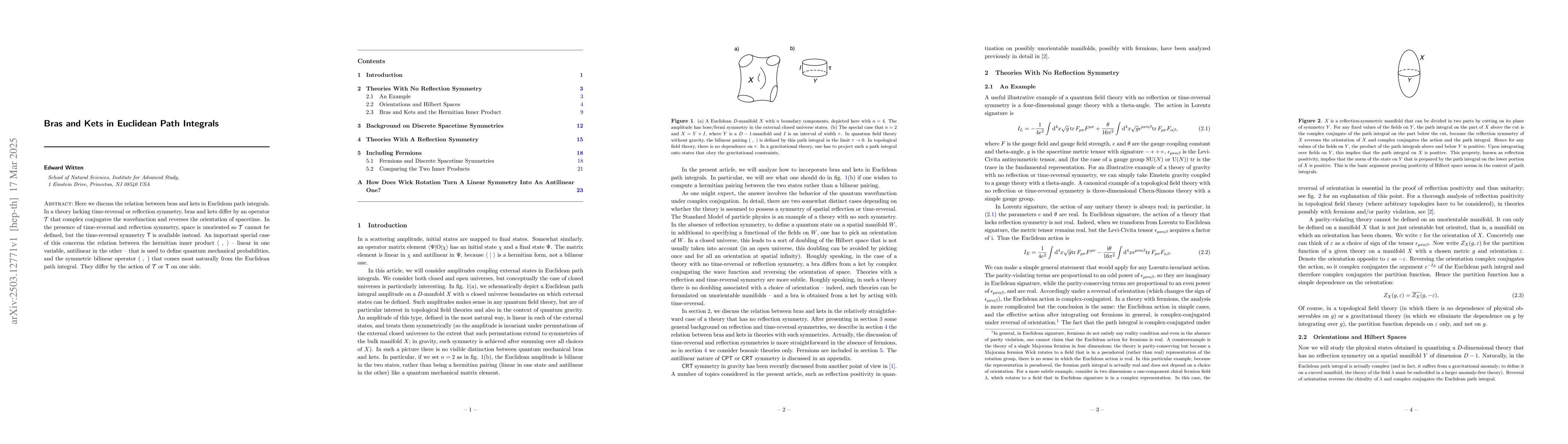 Thumbnail for Bras and Kets in Euclidean Path Integrals