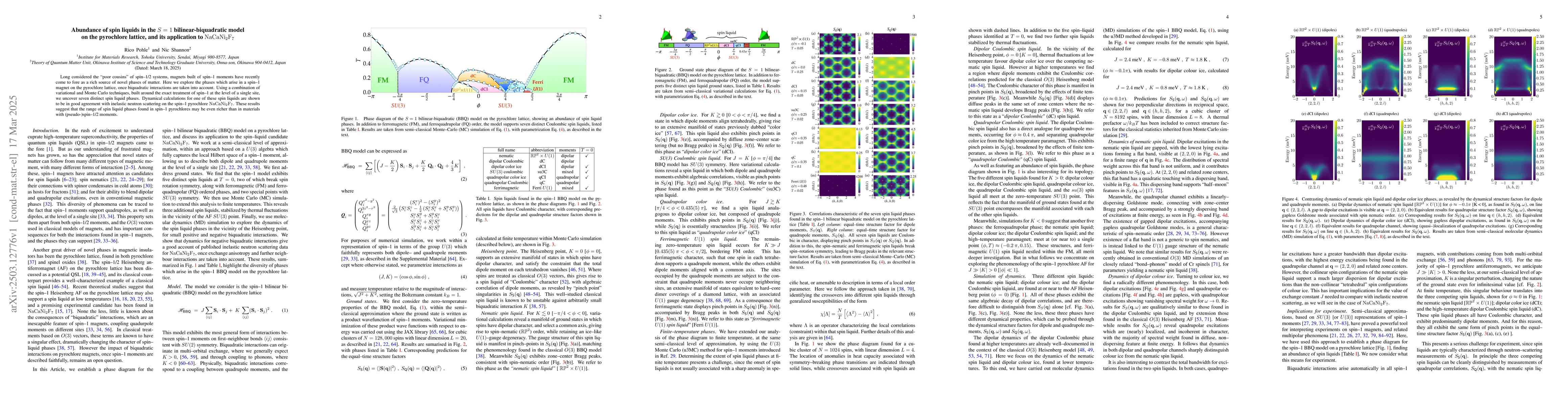 Thumbnail for Abundance of spin liquids in the $S=1$ bilinear-biquadratic model on the
  pyrochlore lattice, and its application to $\mathrm{NaCaNi}_2\mathrm{F}_7$