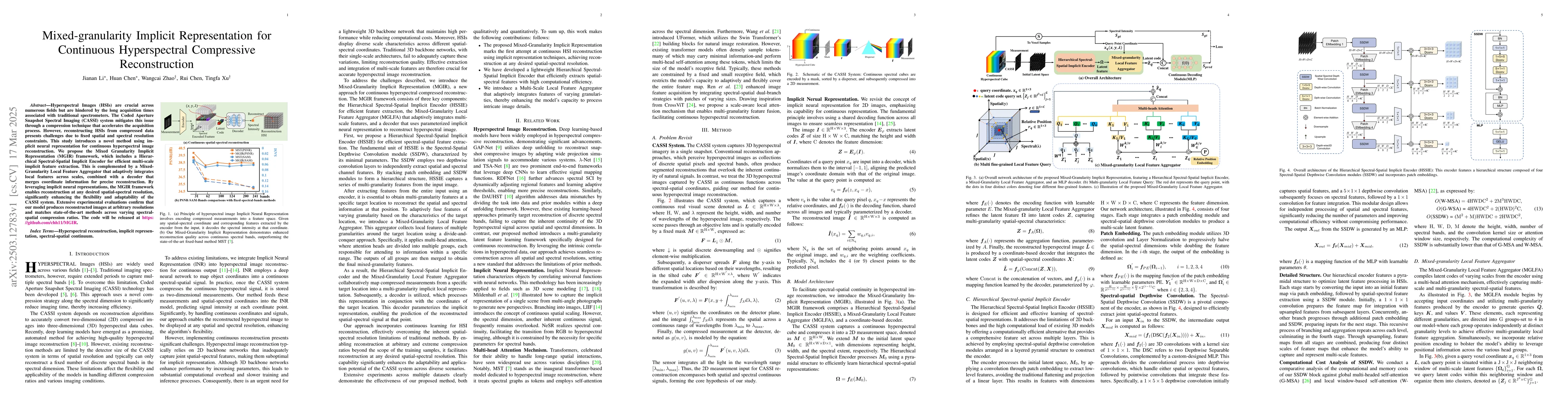 Thumbnail for Mixed-granularity Implicit Representation for Continuous Hyperspectral
  Compressive Reconstruction
