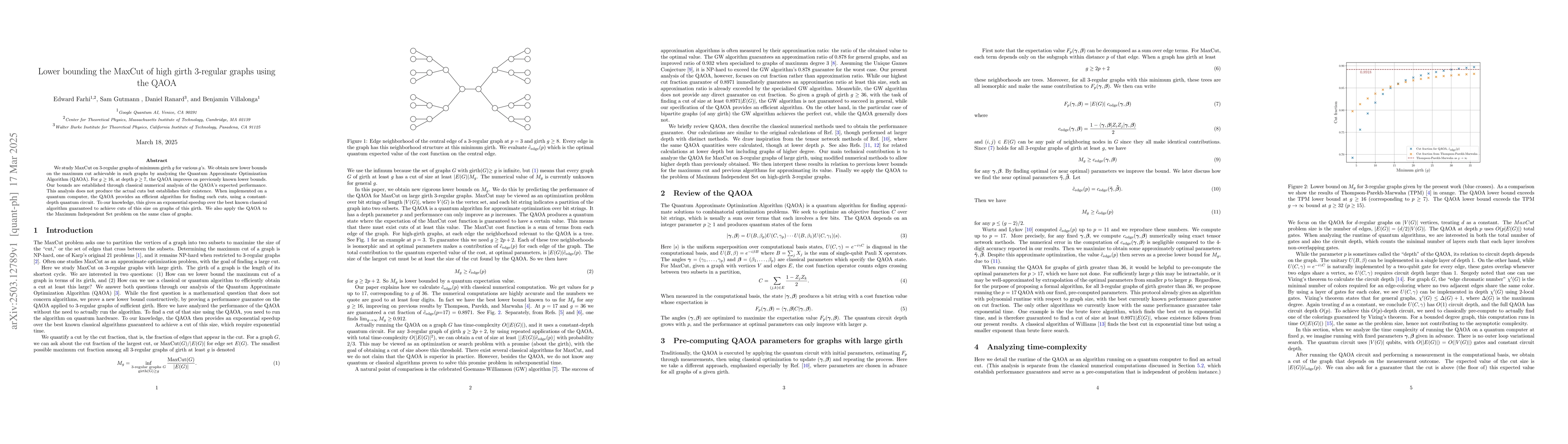 Thumbnail for Lower bounding the MaxCut of high girth 3-regular graphs using the QAOA