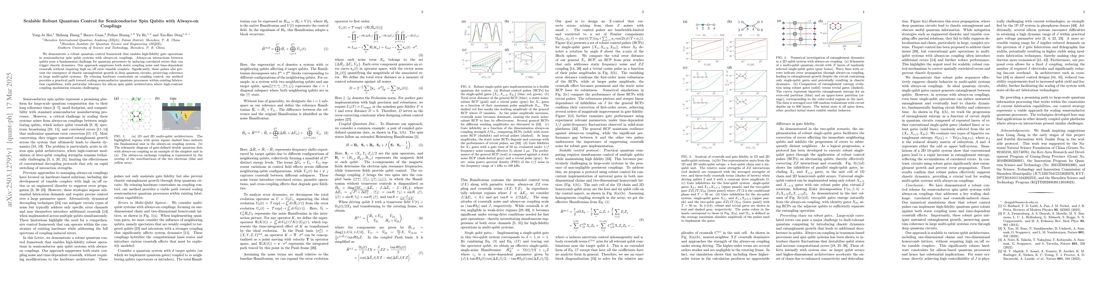 Thumbnail for Scalable Robust Quantum Control for Semiconductor Spin Qubits with
  Always-on Couplings