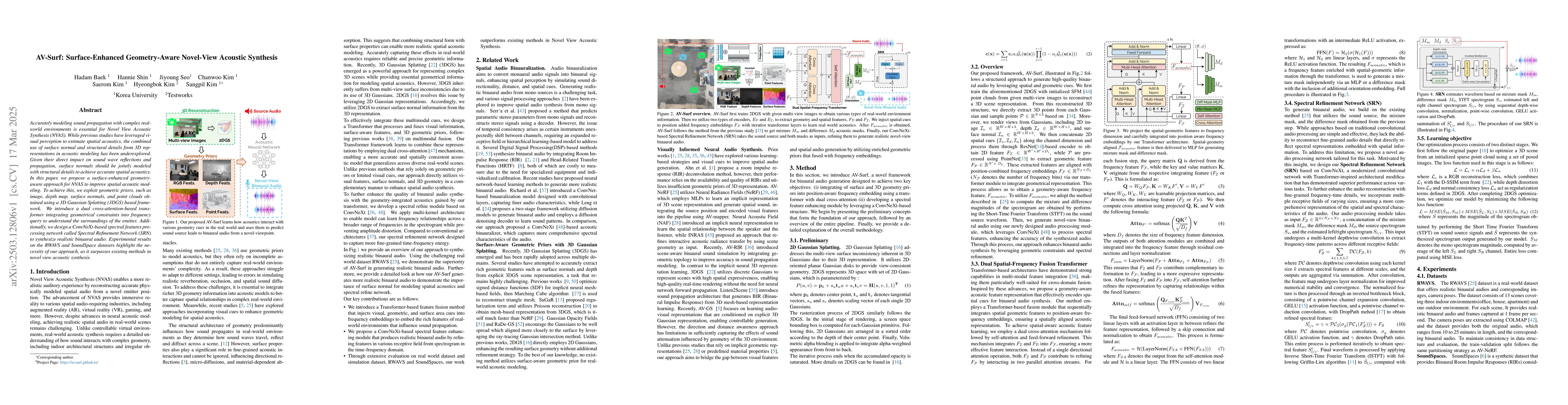 Thumbnail for AV-Surf: Surface-Enhanced Geometry-Aware Novel-View Acoustic Synthesis