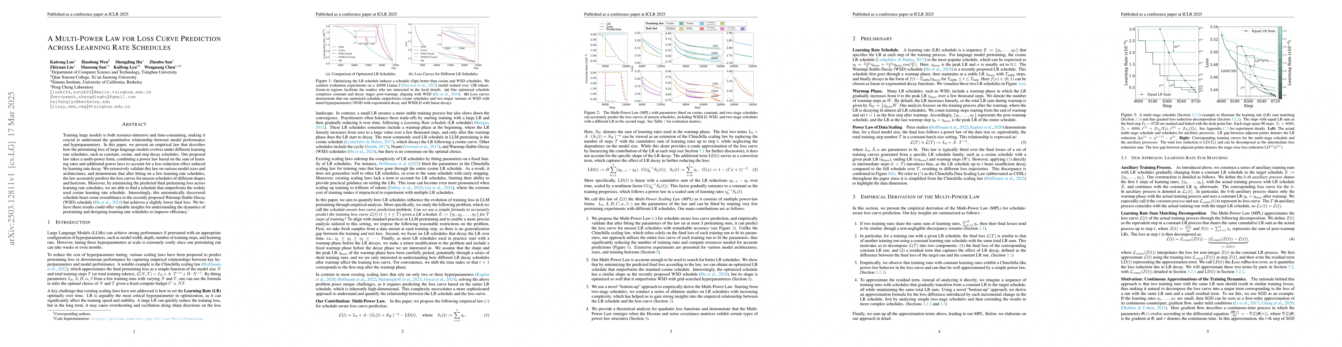 Thumbnail for A Multi-Power Law for Loss Curve Prediction Across Learning Rate
  Schedules
