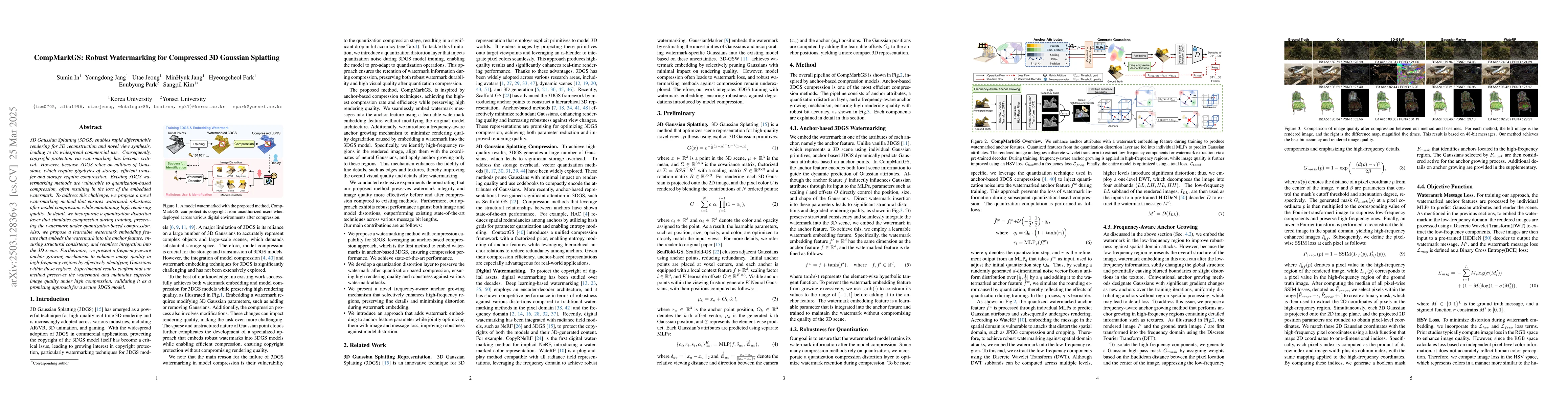 Thumbnail for CompMarkGS: Robust Watermarking for Compressed 3D Gaussian Splatting
