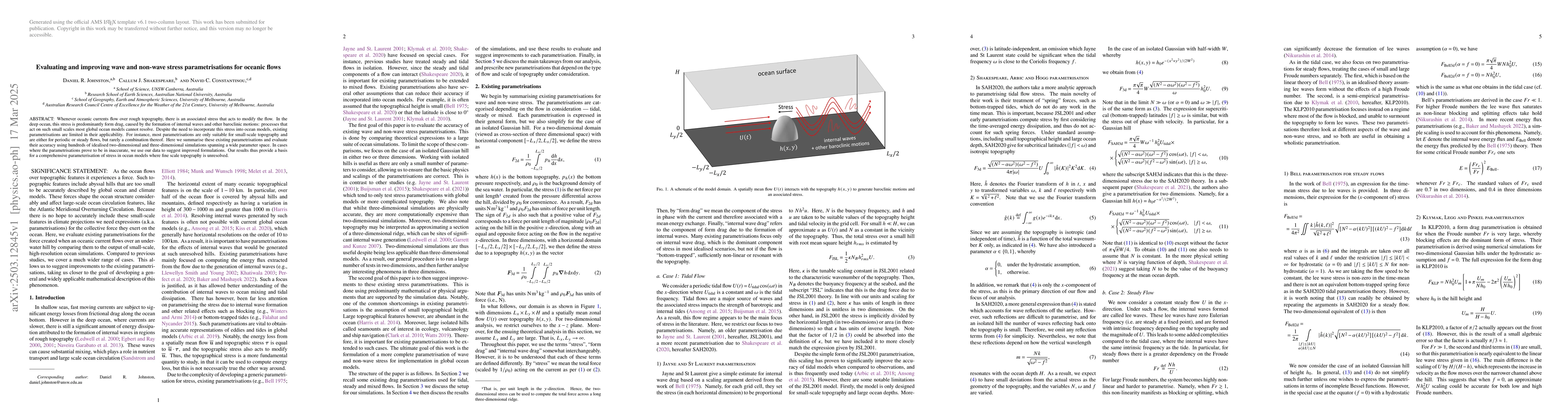 Thumbnail for Evaluating and improving wave and non-wave stress parametrisations for
  oceanic flows