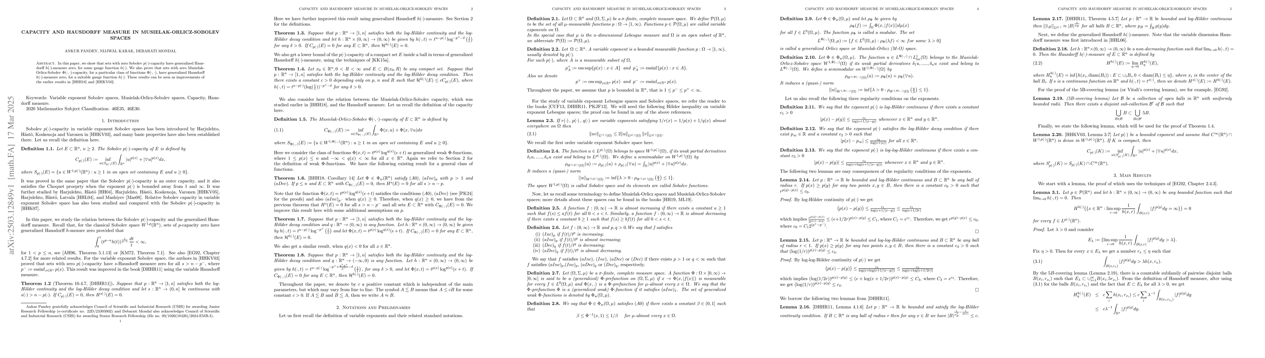 Thumbnail for Capacity and Hausdorff measure in Musielak-Orlicz-Sobolev spaces