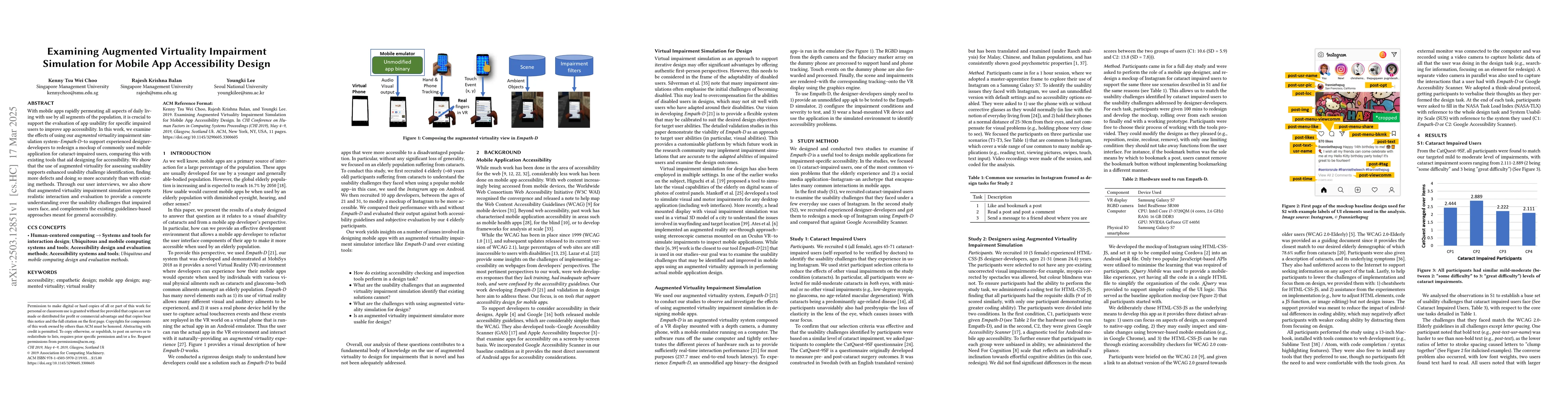 Thumbnail for Examining Augmented Virtuality Impairment Simulation for Mobile App
  Accessibility Design