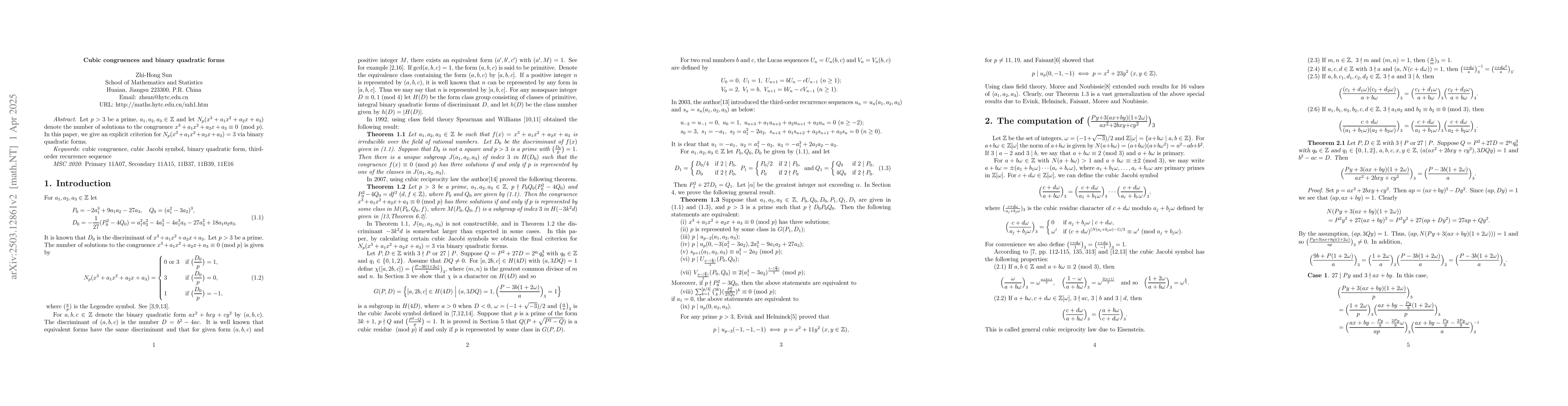 Thumbnail for Cubic congruences and binary quadratic forms
