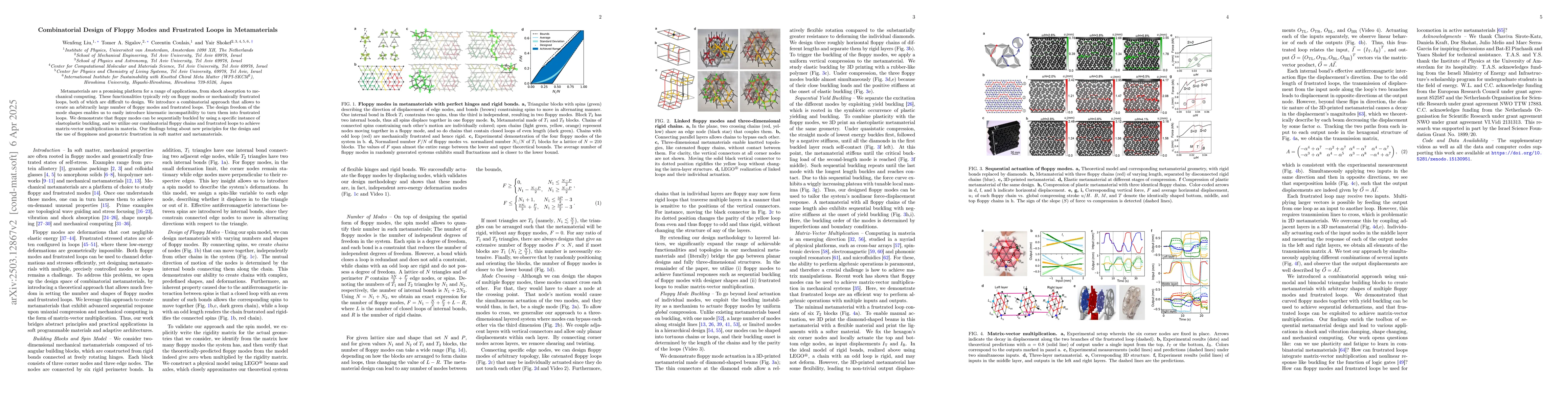 Thumbnail for Combinatorial Design of Floppy Modes and Frustrated Loops in
  Metamaterials