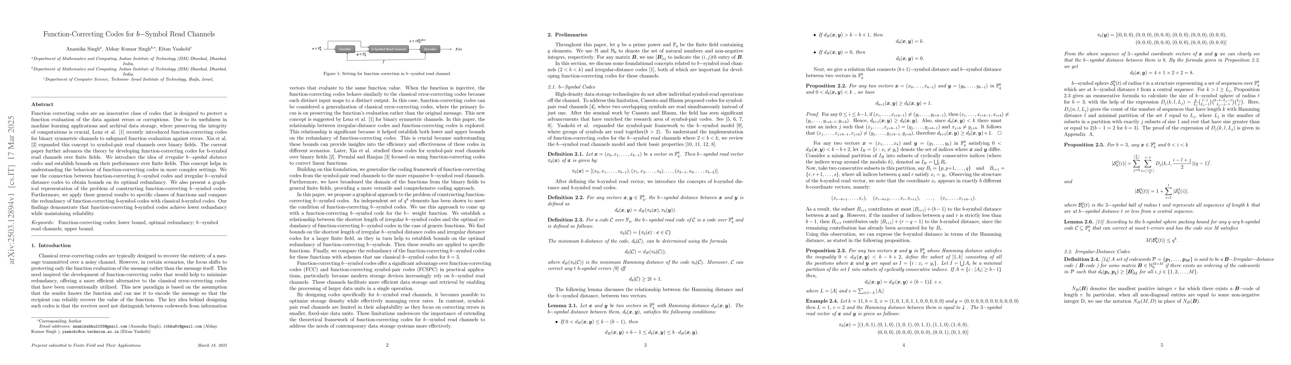 Thumbnail for Function-Correcting Codes for b-Symbol Read Channels