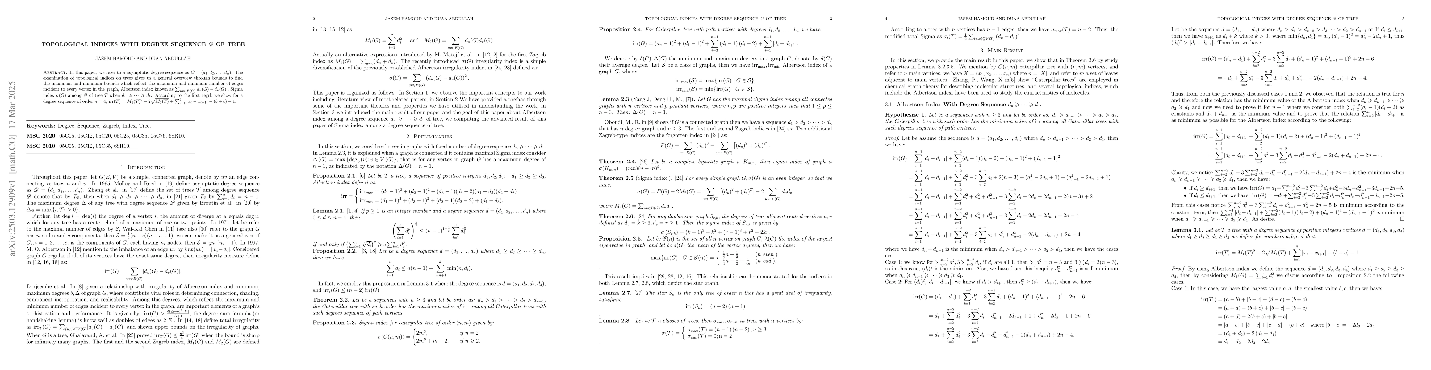 Thumbnail for Topological Indices With Degree Sequence $\mathscr{D}$ of Tree