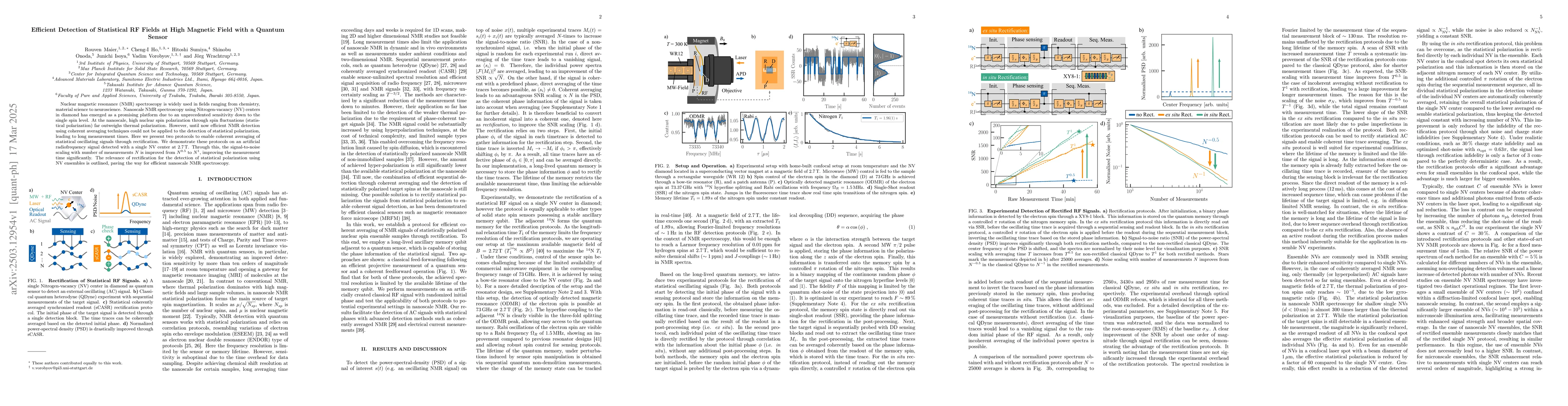Thumbnail for Efficient Detection of Statistical RF Fields at High Magnetic Field with
  a Quantum Sensor