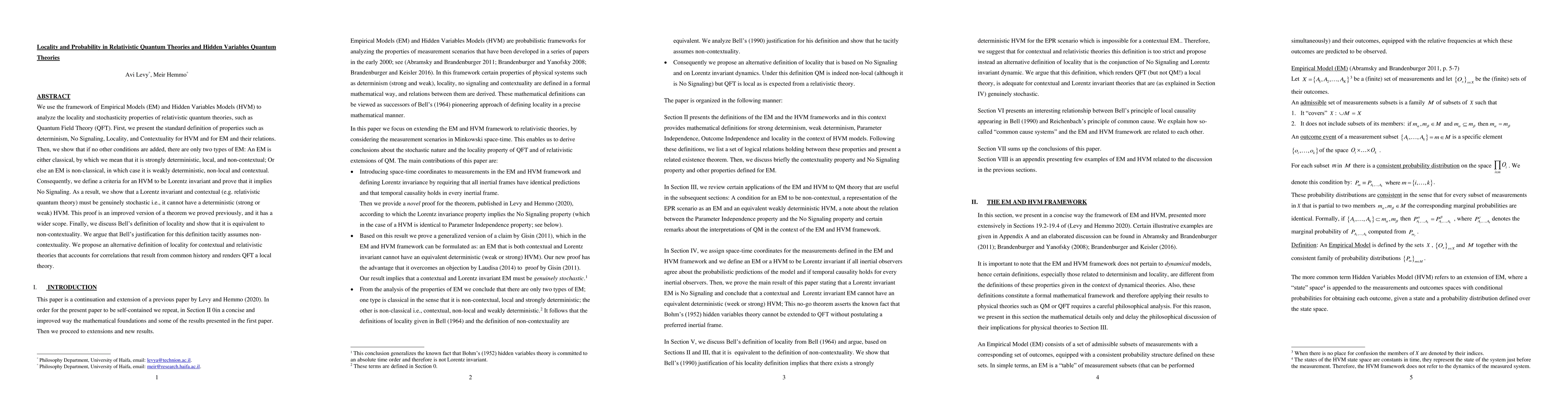 Thumbnail for Locality and probability in relativistic quantum theories and hidden
  variables quantum theories