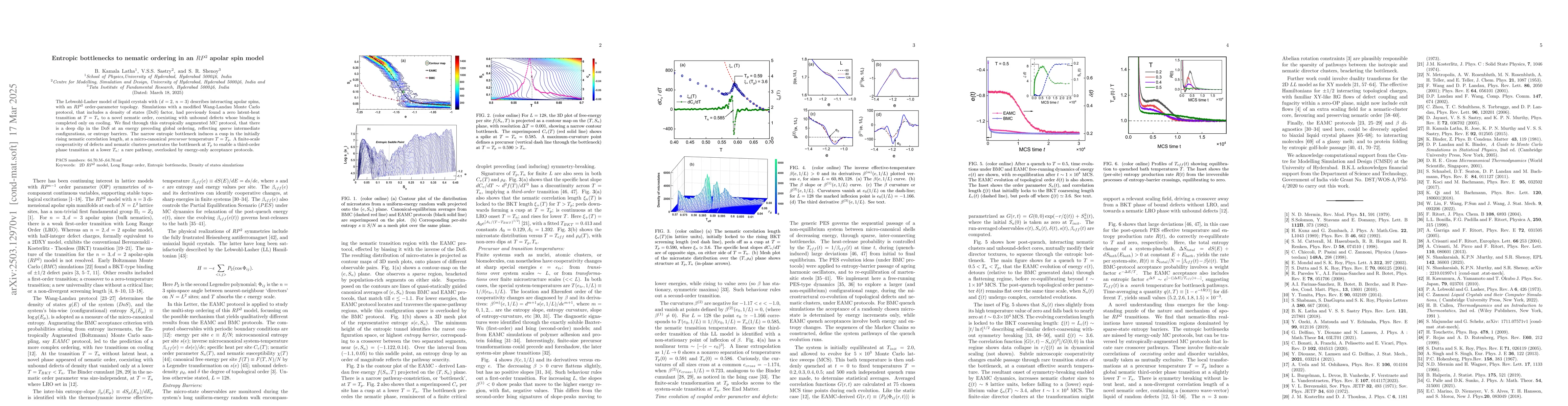 Thumbnail for Entropic bottlenecks to nematic ordering in an $RP^{2}$ apolar spin
  model