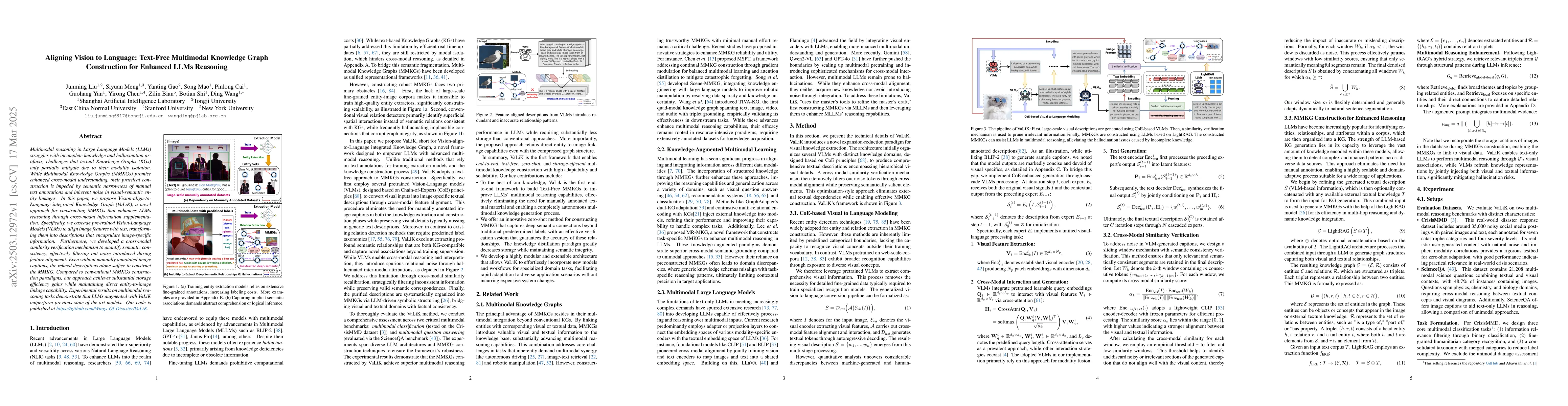 Thumbnail for Aligning Vision to Language: Text-Free Multimodal Knowledge Graph
  Construction for Enhanced LLMs Reasoning