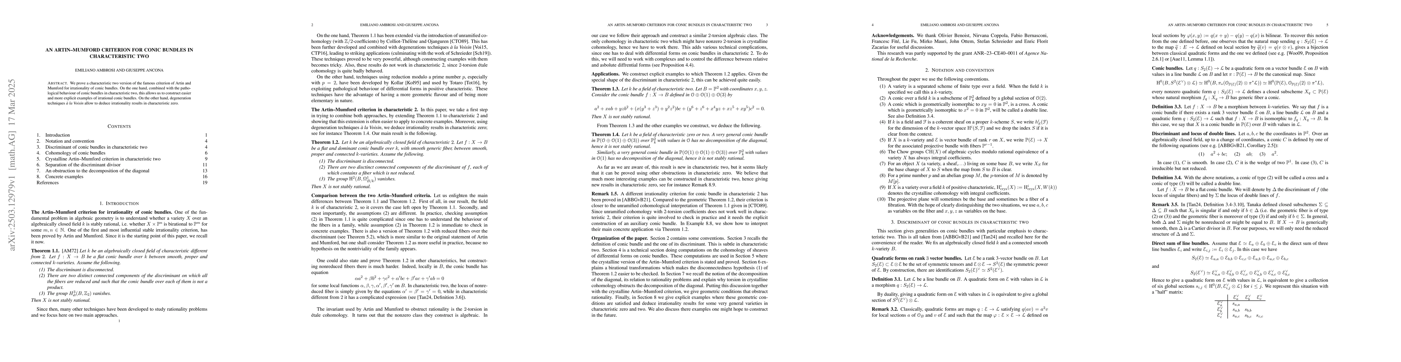 Thumbnail for An Artin--Mumford criterion for conic bundles in characteristic two