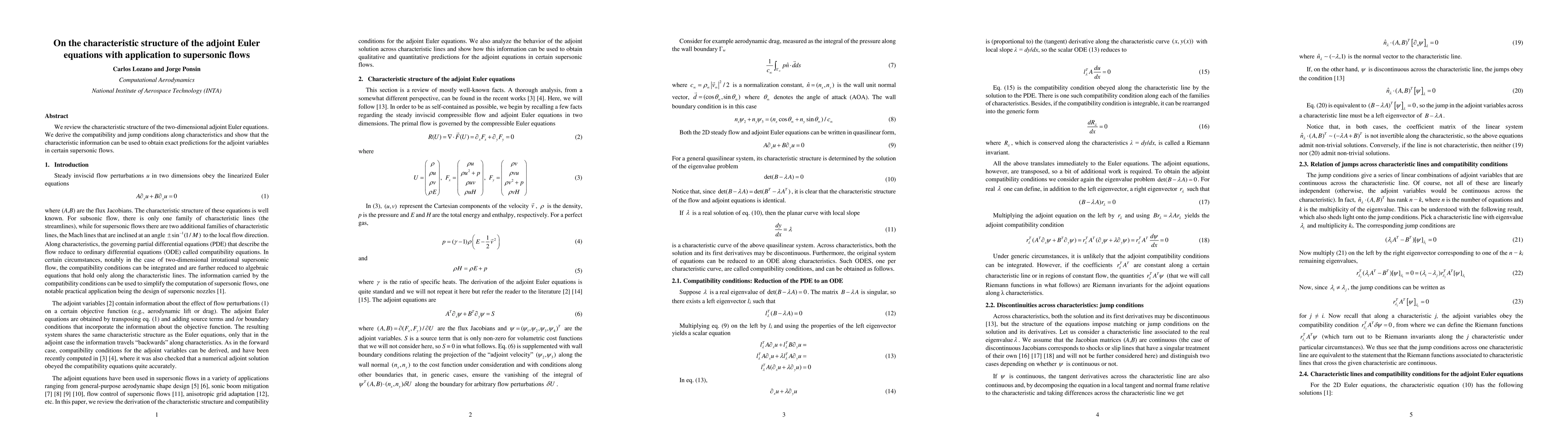 Thumbnail for On the characteristic structure of the adjoint Euler equations with
  application to supersonic flows
