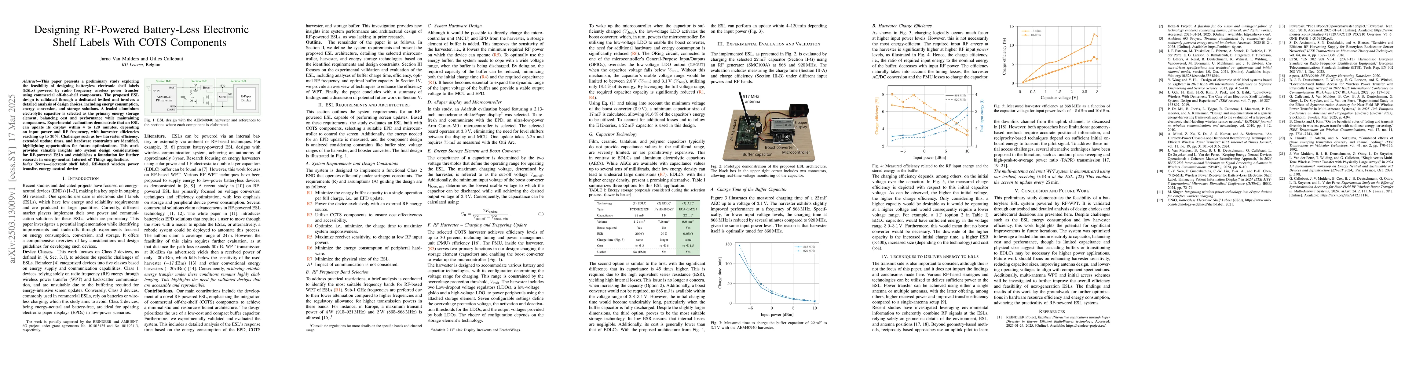 Thumbnail for Designing RF-Powered Battery-Less Electronic Shelf Labels With COTS
  Components