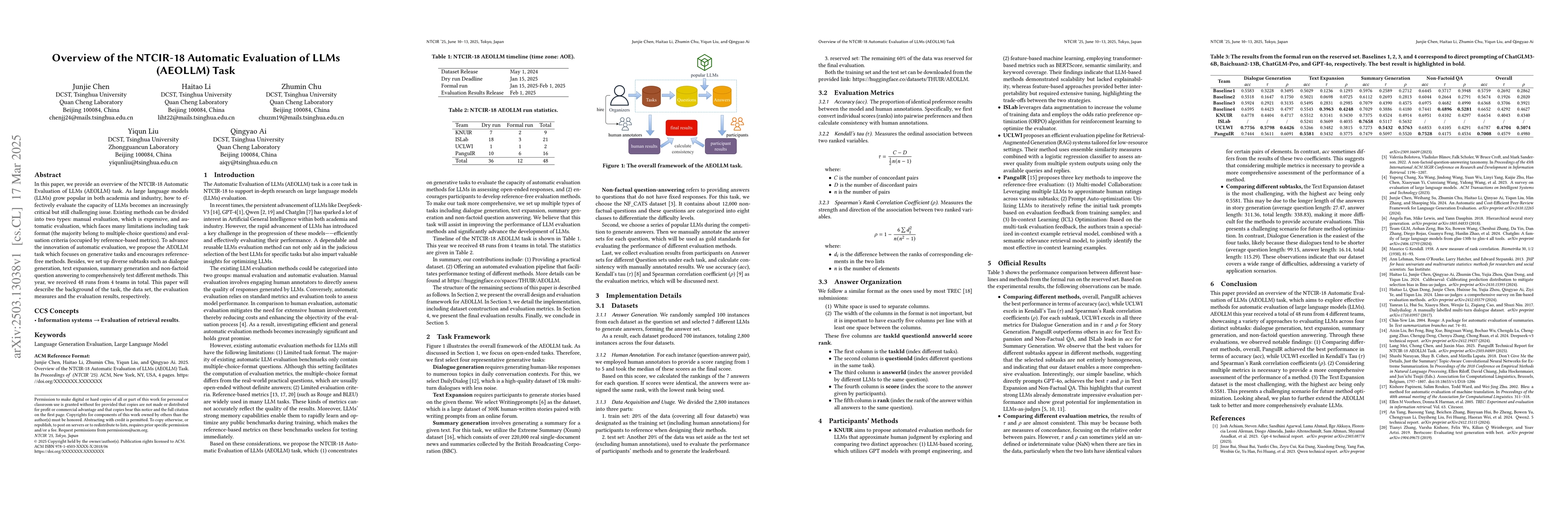 Thumbnail for Overview of the NTCIR-18 Automatic Evaluation of LLMs (AEOLLM) Task