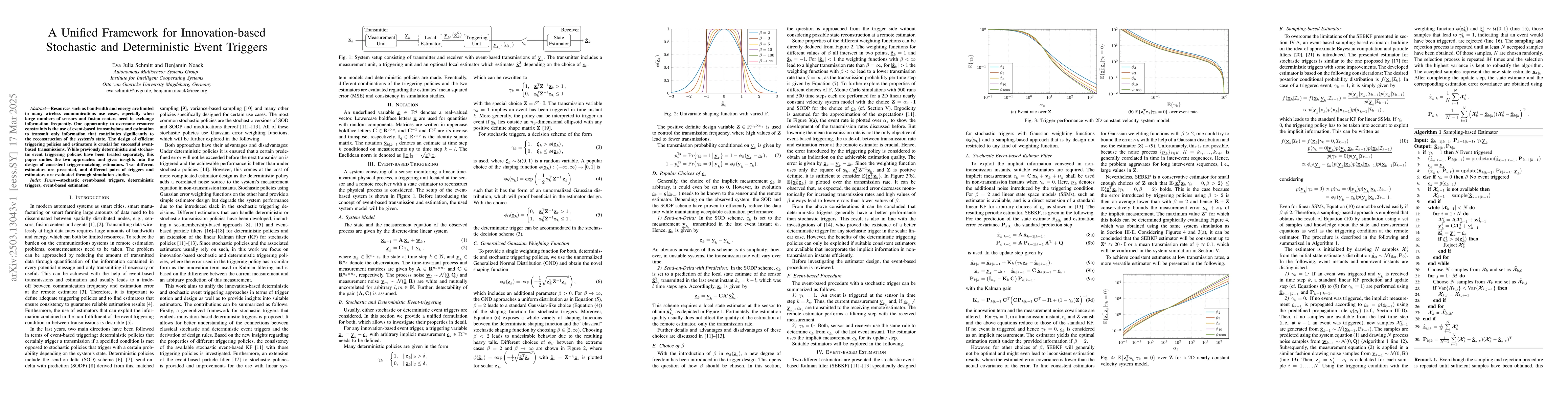 Thumbnail for A Unified Framework for Innovation-based Stochastic and Deterministic
  Event Triggers