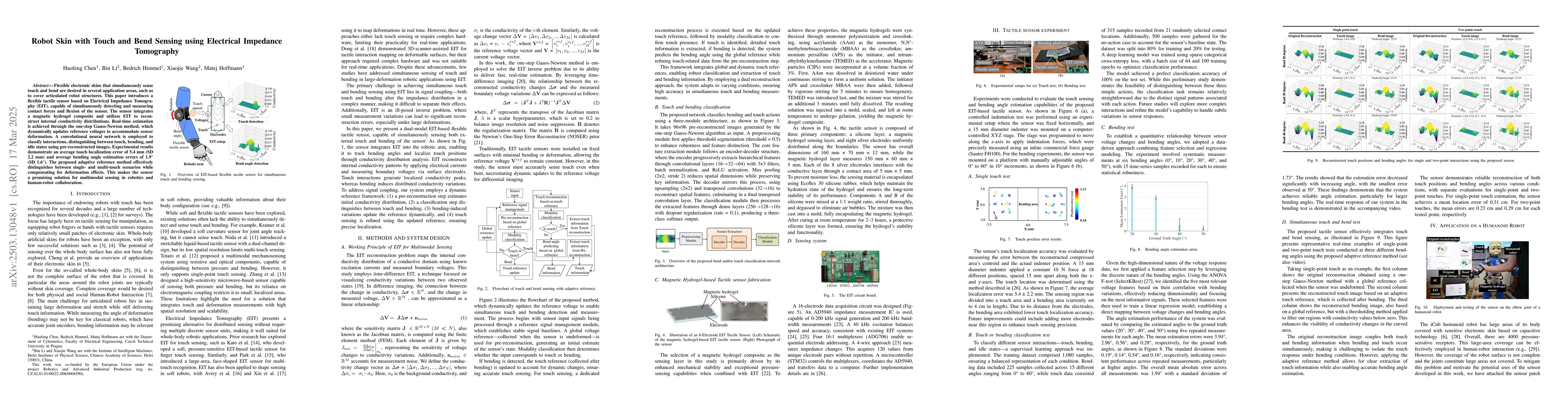 Thumbnail for Robot Skin with Touch and Bend Sensing using Electrical Impedance
  Tomography