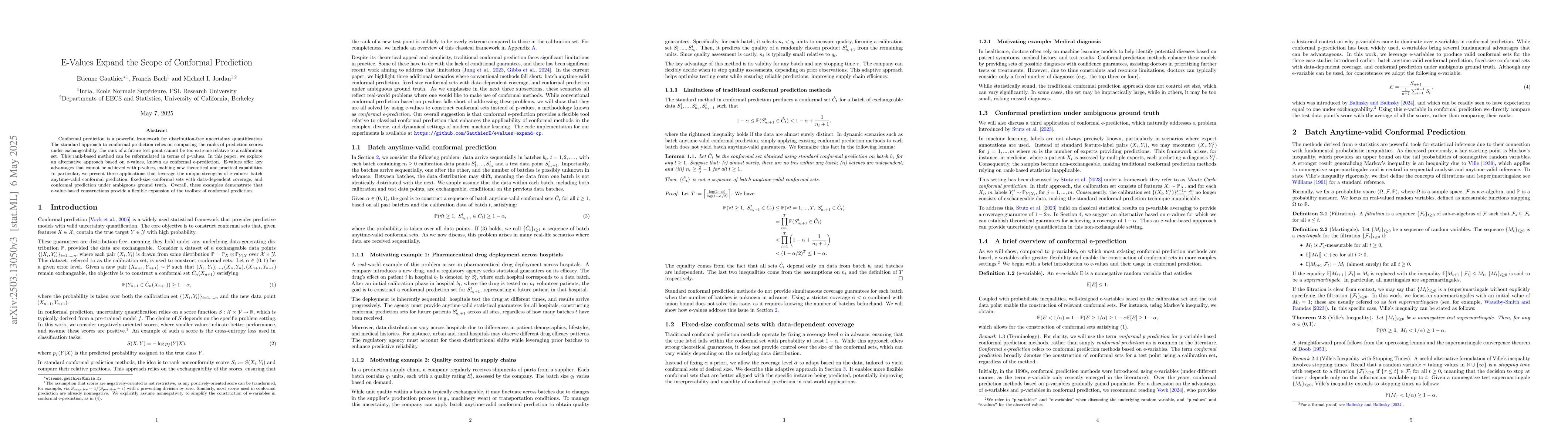 Thumbnail for E-Values Expand the Scope of Conformal Prediction