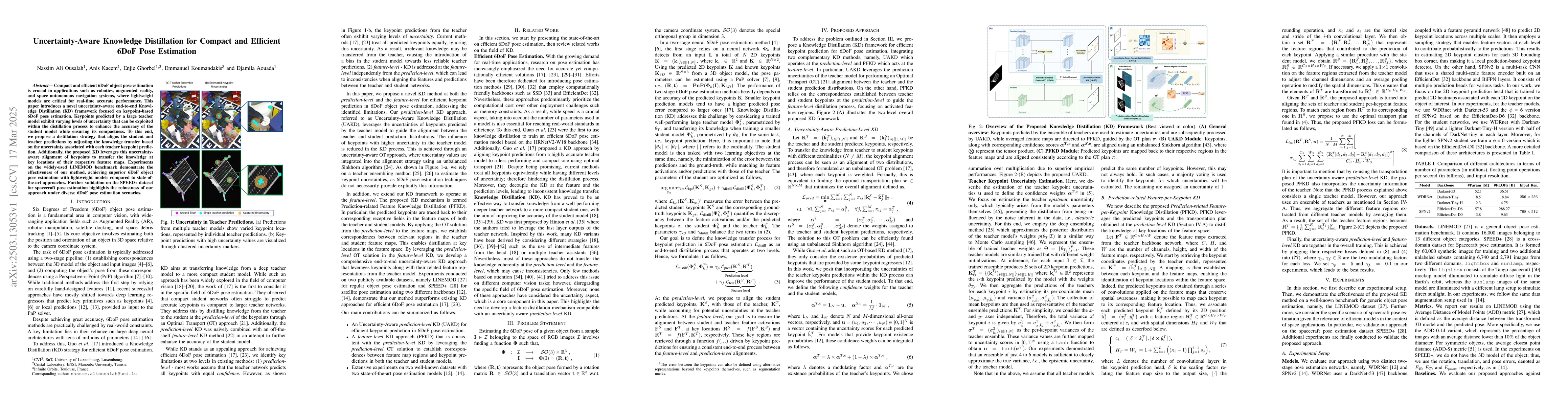 Thumbnail for Uncertainty-Aware Knowledge Distillation for Compact and Efficient 6DoF
  Pose Estimation