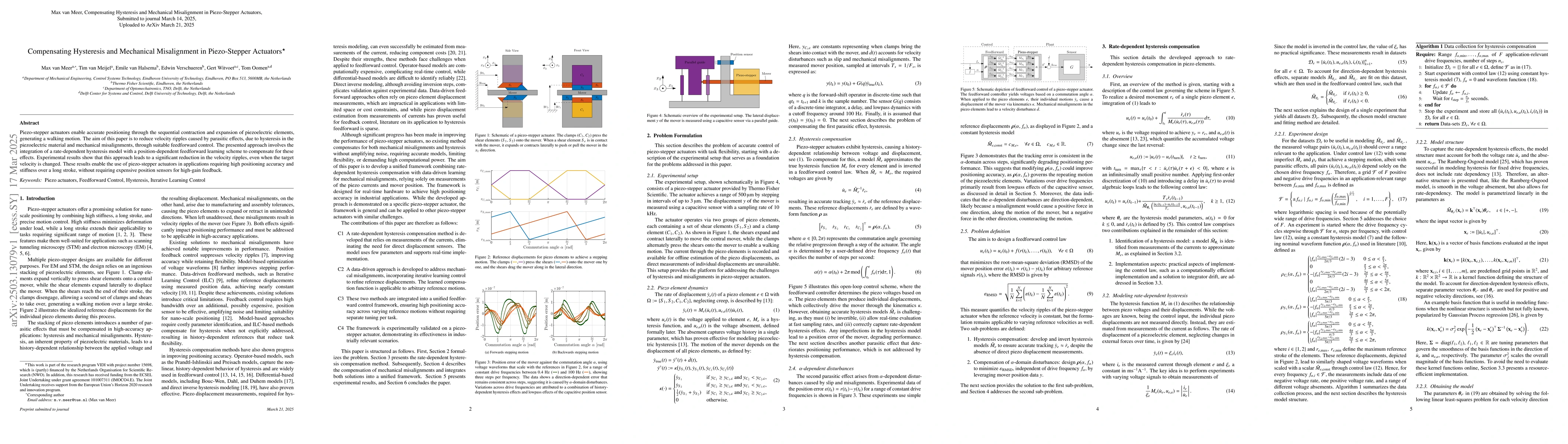 Thumbnail for Compensating Hysteresis and Mechanical Misalignment in Piezo-Stepper
  Actuators